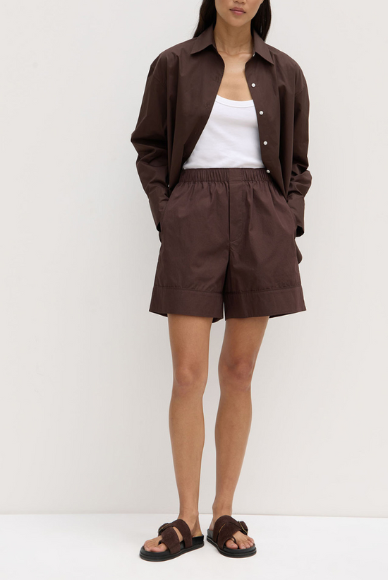 Cleo Poplin Short | Ganache