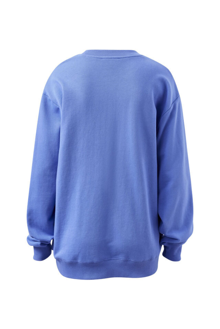 Isla Oversized Slouchy Crew | Vintage Blue/ Pink Clay Burnt Toffee Heritage