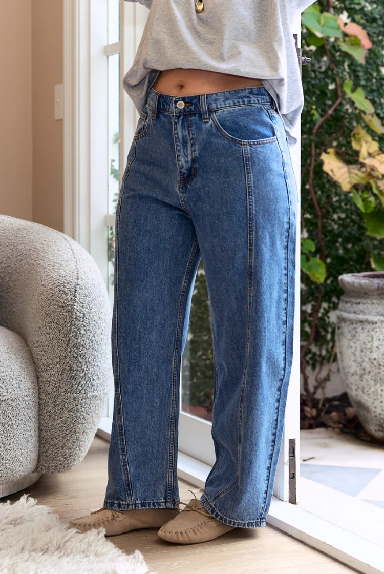 Lola Barrel Jean | Panel Deep Blue