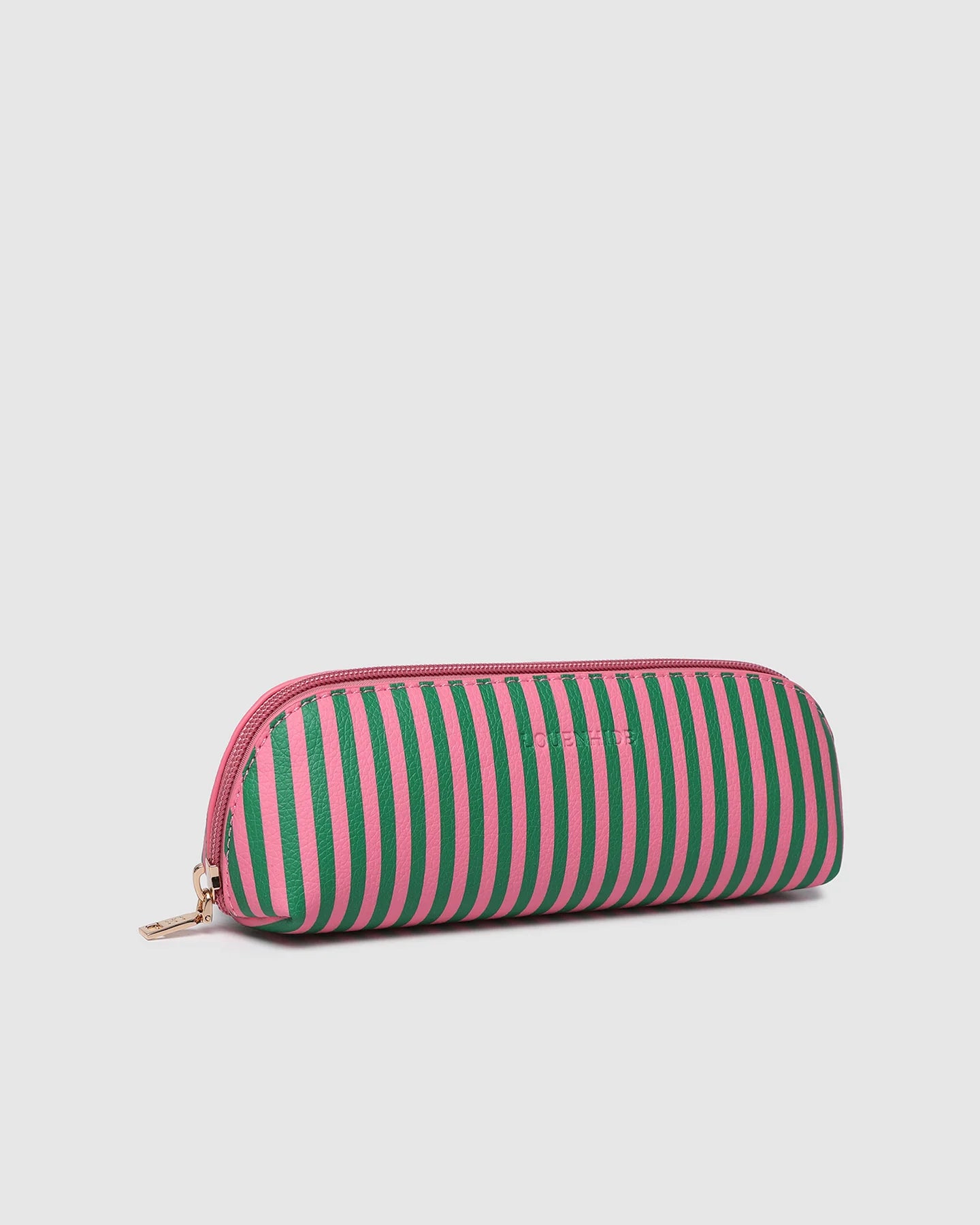 Jayne Stripe Makeup Bag | Green / Bubblegum
