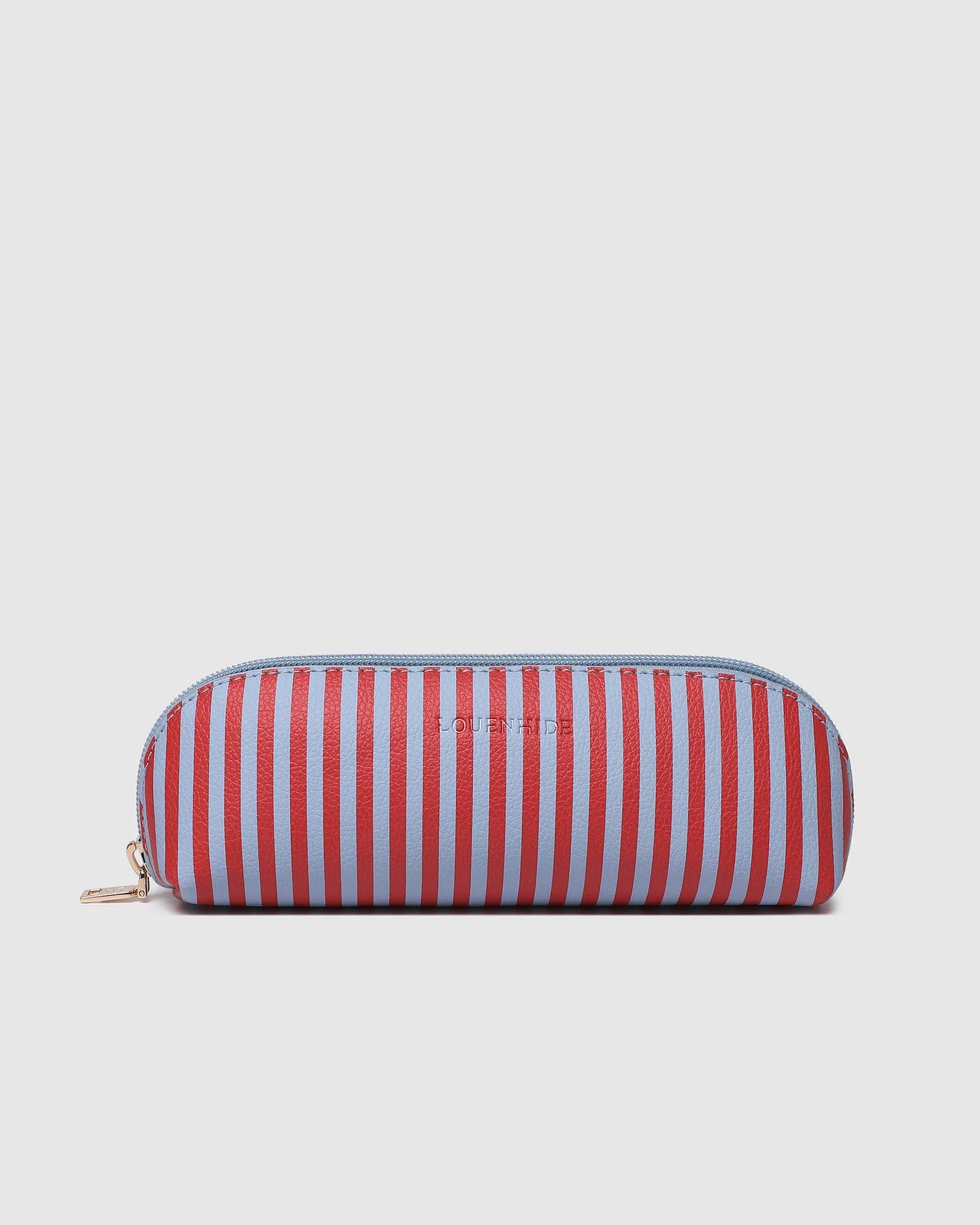 Jayne Stripe Makeup Bag | Red / Sky Blue