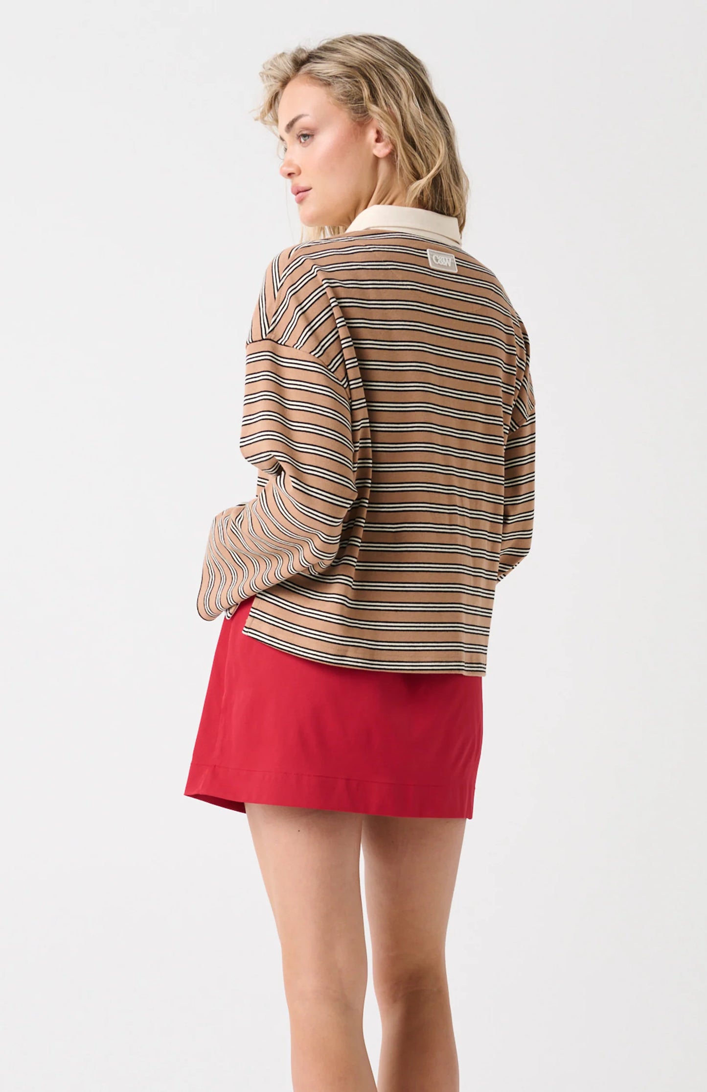 Alisa Ruby Tee | Toffee Stripe