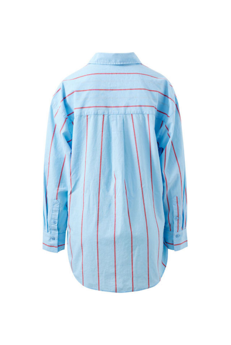 Peta Oversized Shirt | Fresh Blue Red Bold Stripe