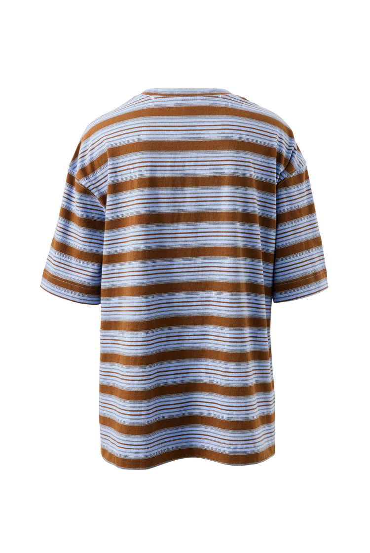 Marlowe Oversized Tunic | Sky Blue/ Toffee Stripe