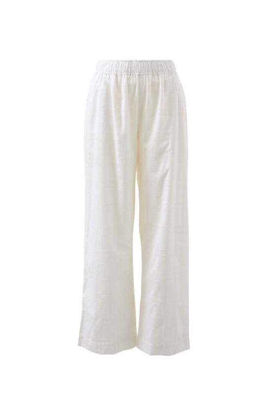 The Lounge Pant | White Broderie