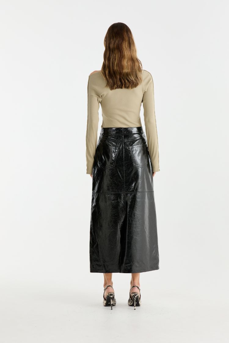 Tilly Patent Leather Skirt | Black