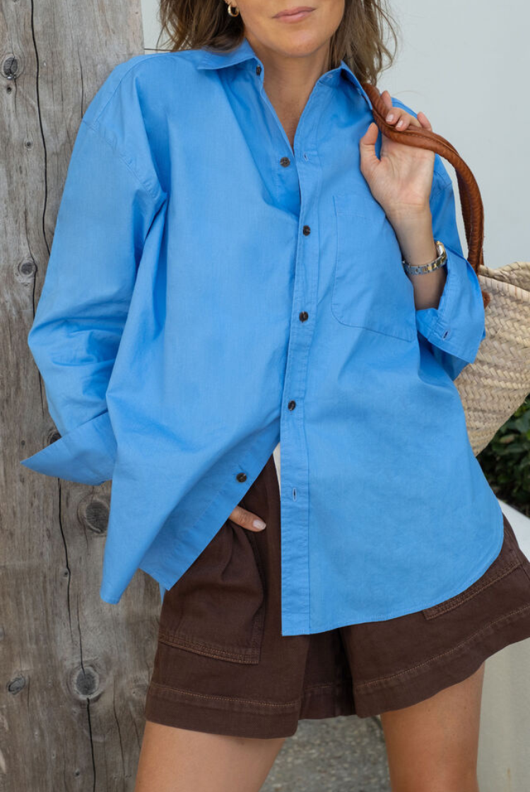 Peta Oversized Shirt | Amalfi Blue
