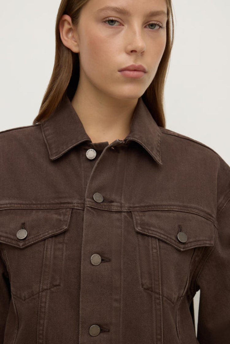 Cropped Denim Jacket | Dark Ganache