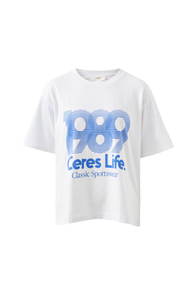 Stevie Slouchy Tee | White 80's Sport