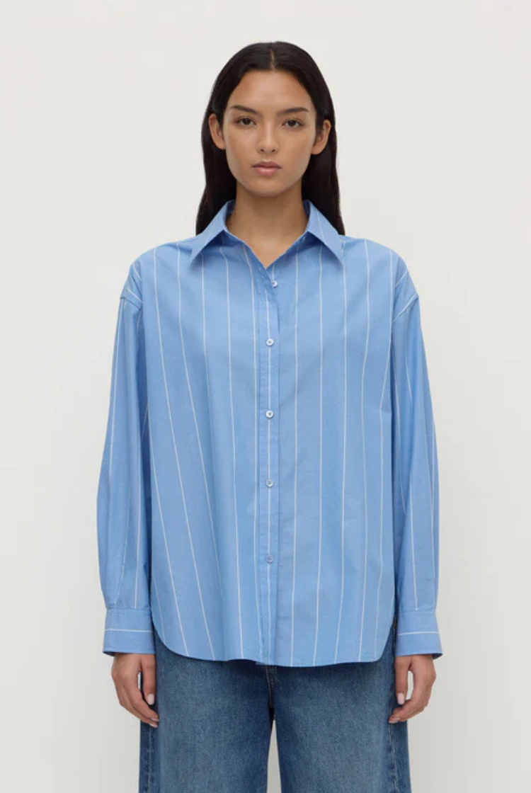Marcia Stripe Shirt | Blue / White Stripe