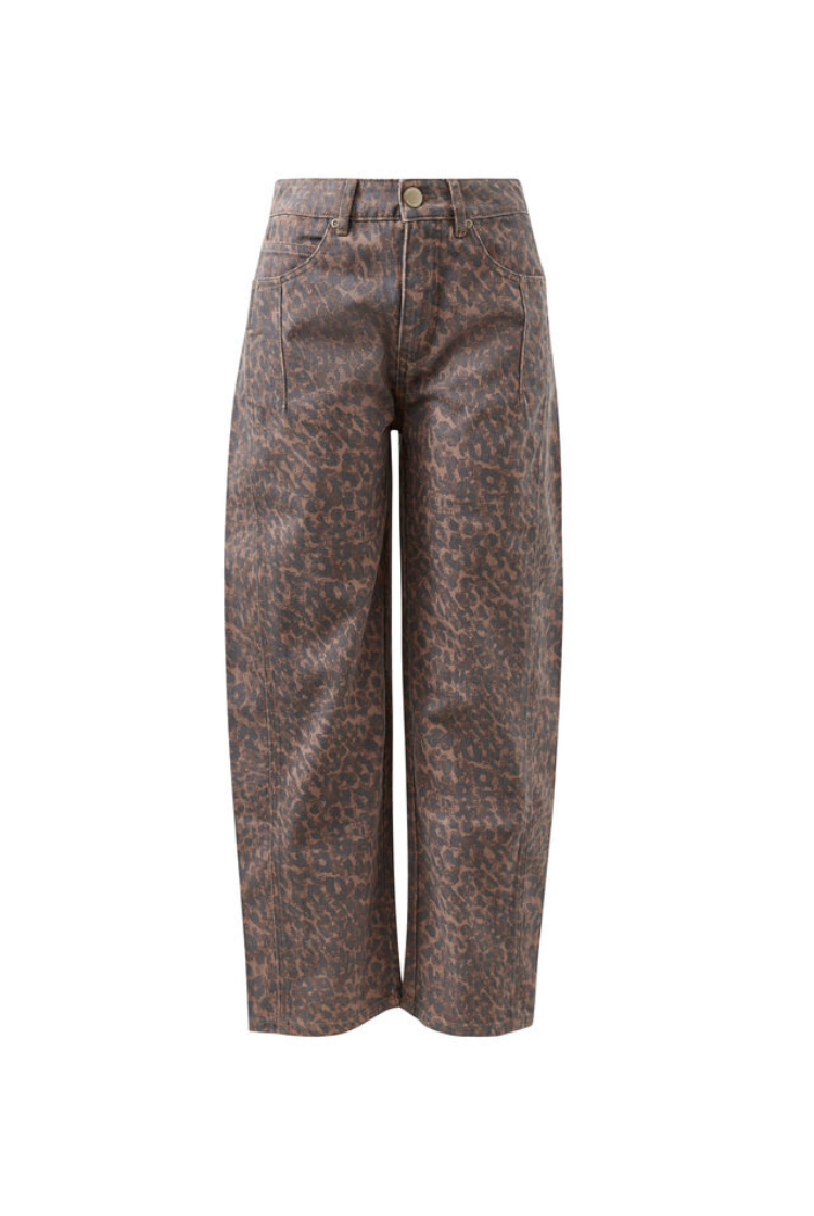 Harper Barrel Jean | Leopard