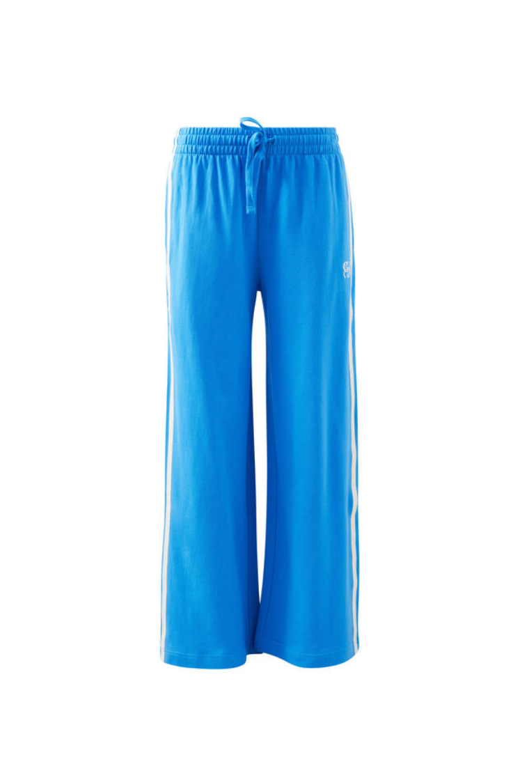 Gigi Wide Leg Terry Pant | Marine Blue Side Stripe