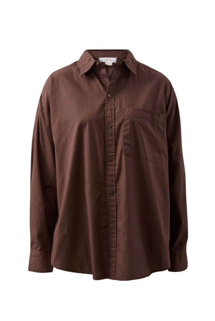 Peta Oversized Shirt | Brunette Brown