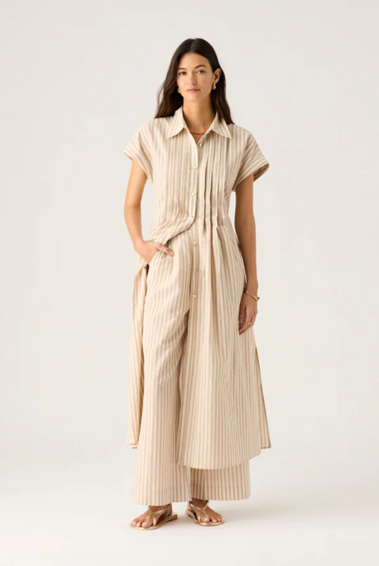 Francisca Shirt Dress | Sable Stripes