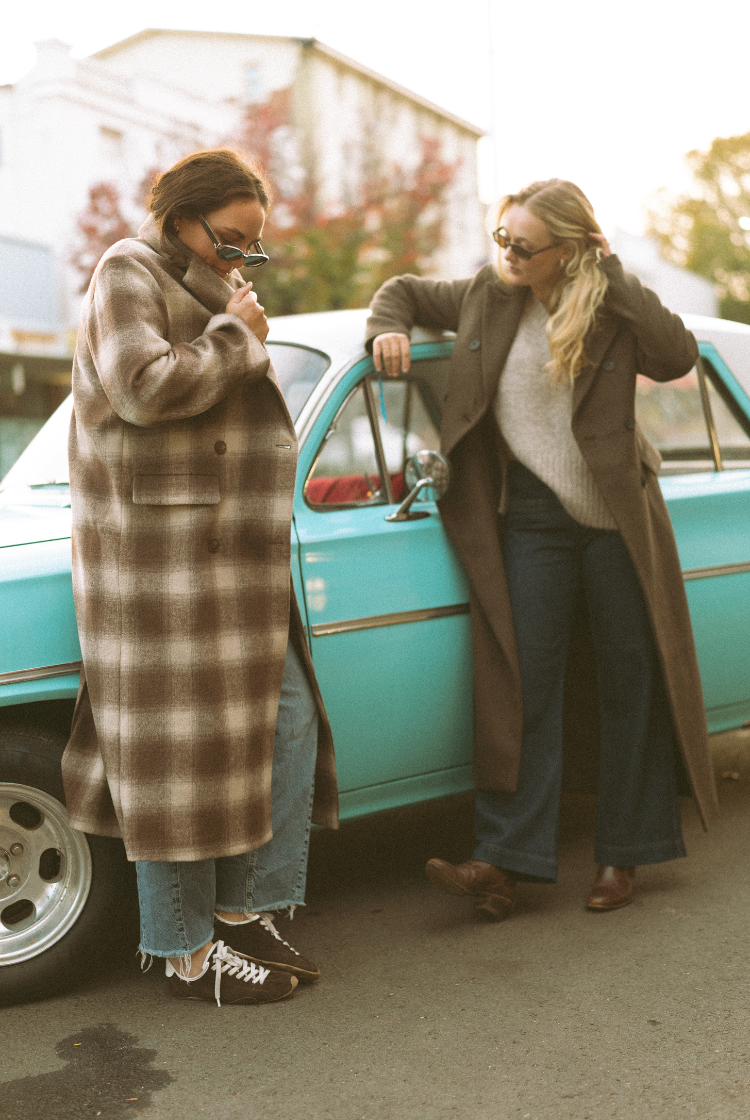 Tessa Wool Blend Coat | Sand Check