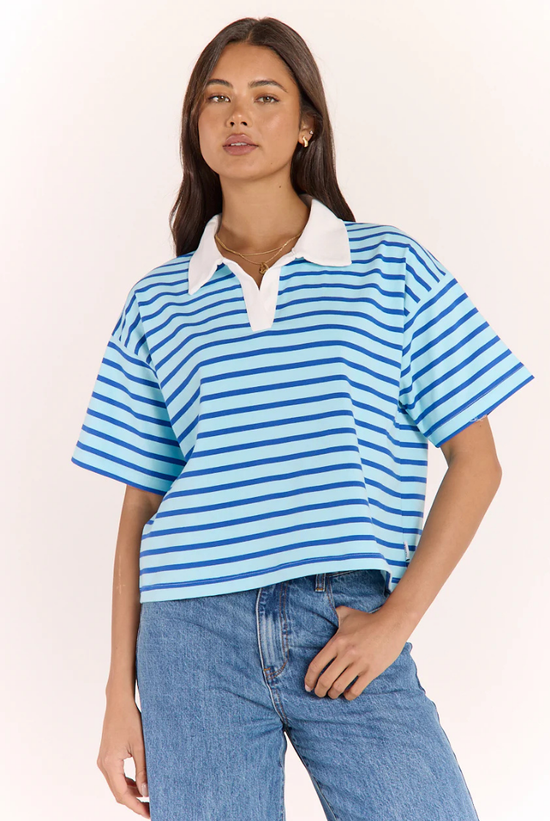 Finn Rugby Tee | Blue Stripe