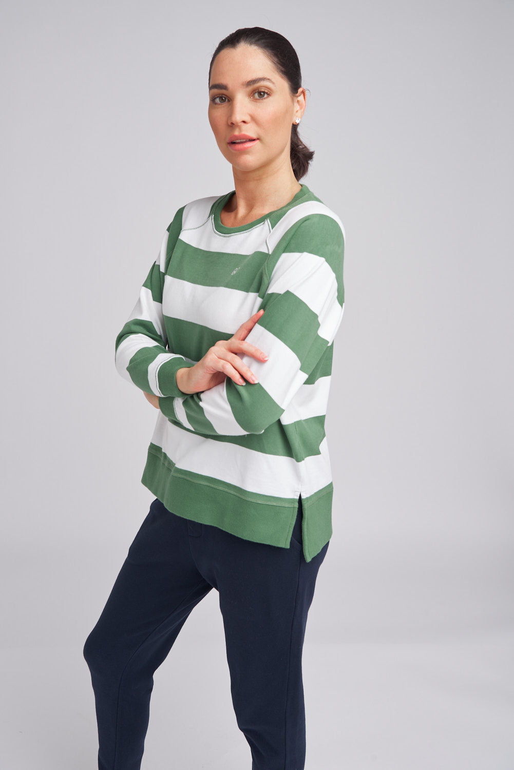 Stripe Sweater | Green / White