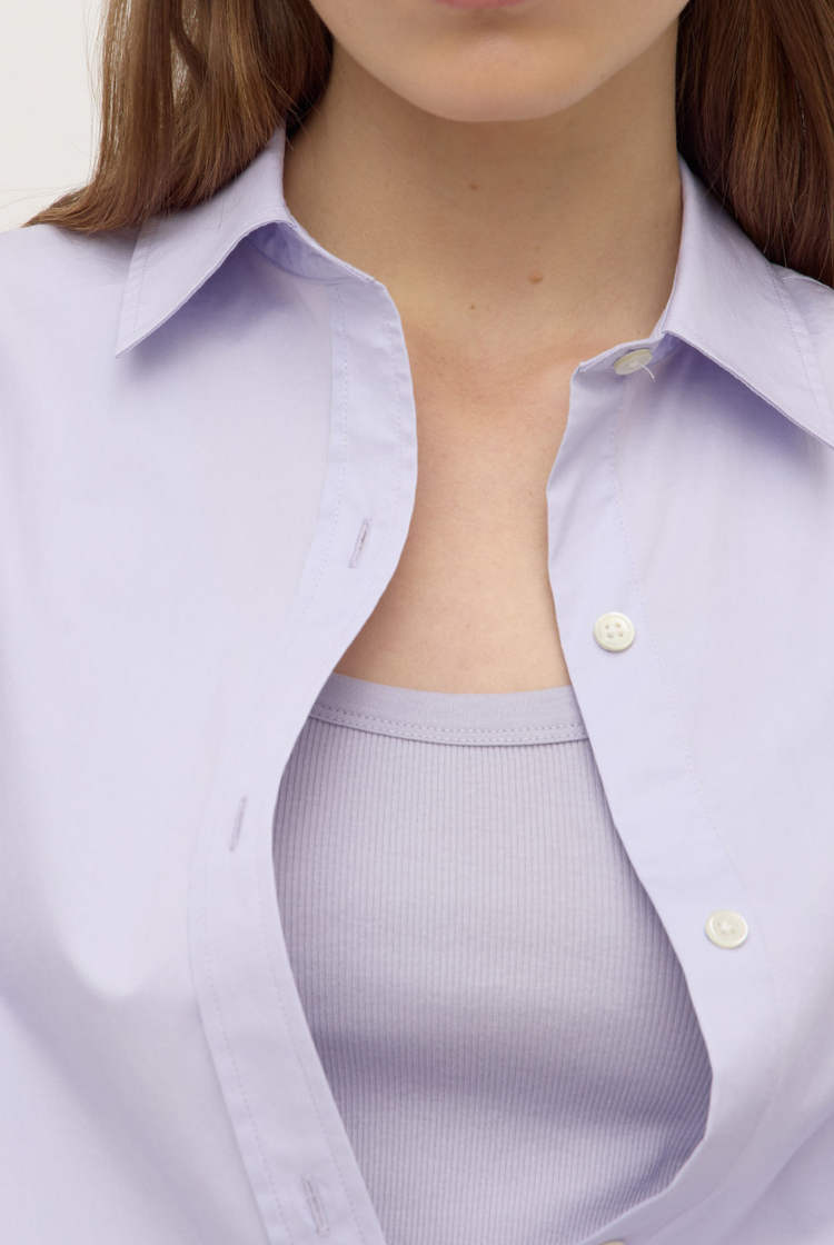 Marigold Poplin Long Sleeve Shirt | Lilac