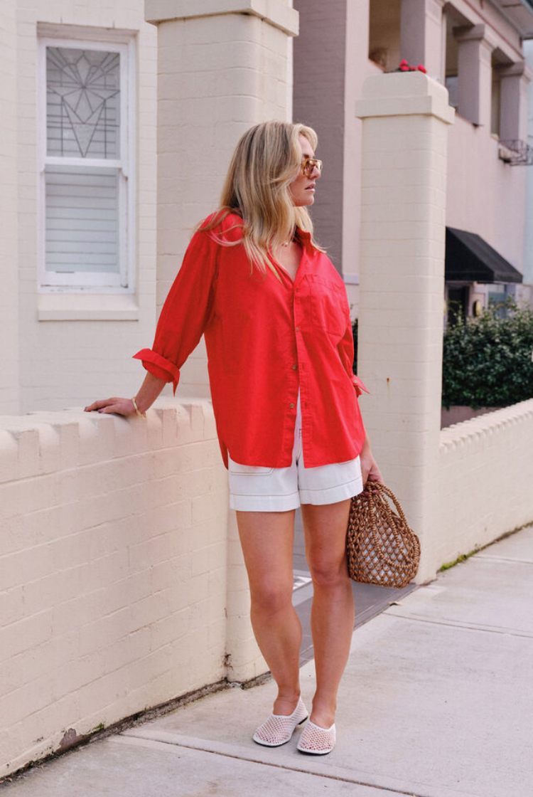 Peta Oversized Shirt | Heritage Red