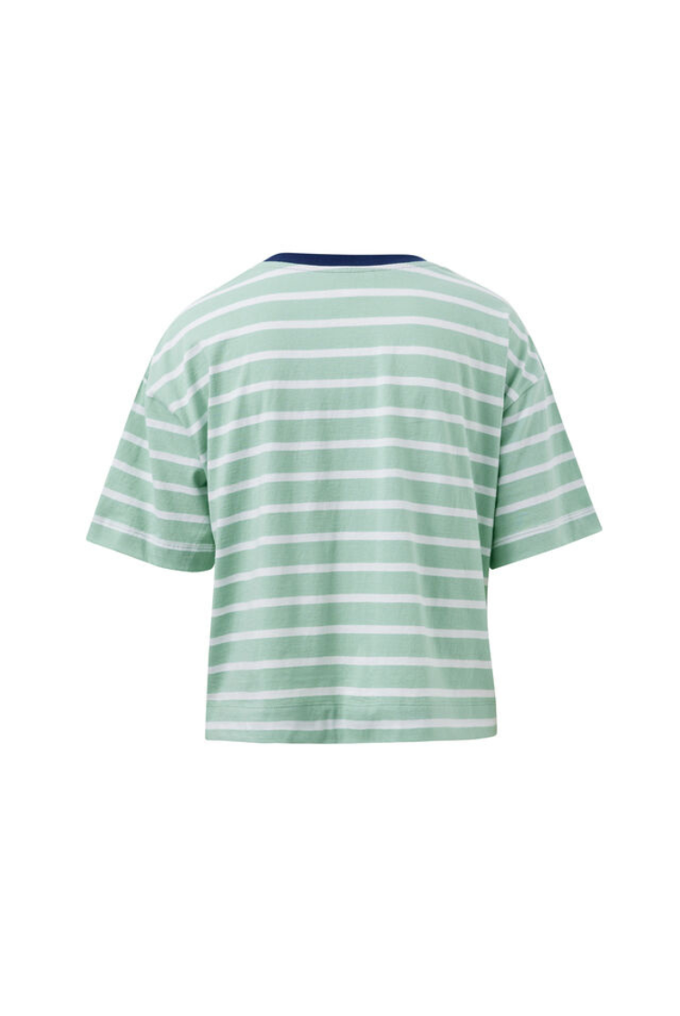 Brea Boxy Tee | Seafoam/ White Stripe