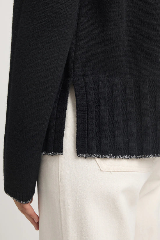 Wide Rib Mock Neck | Black