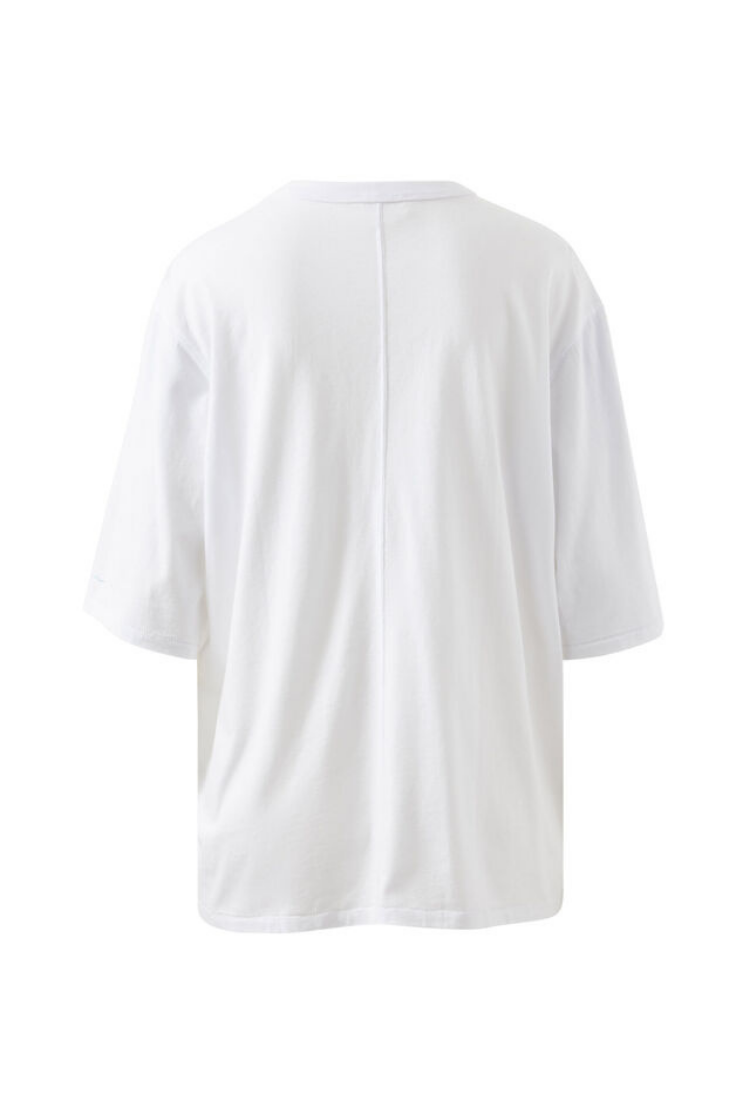 Liv Oversized Tee | White/ Summer Fish