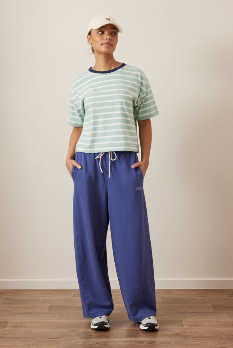 Brea Boxy Tee | Seafoam/ White Stripe