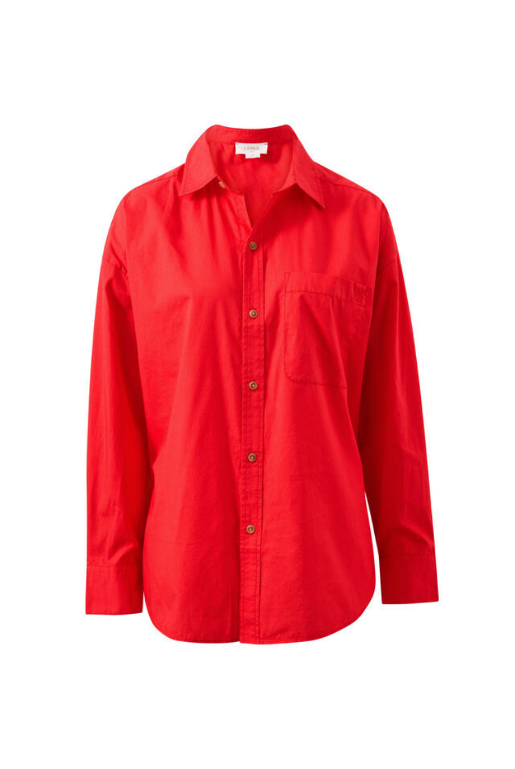 Peta Oversized Shirt | Heritage Red