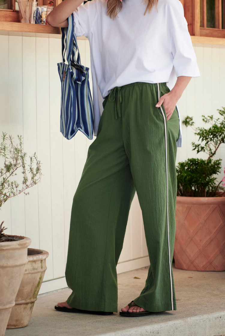Resort Pant | Basil Side Stripe