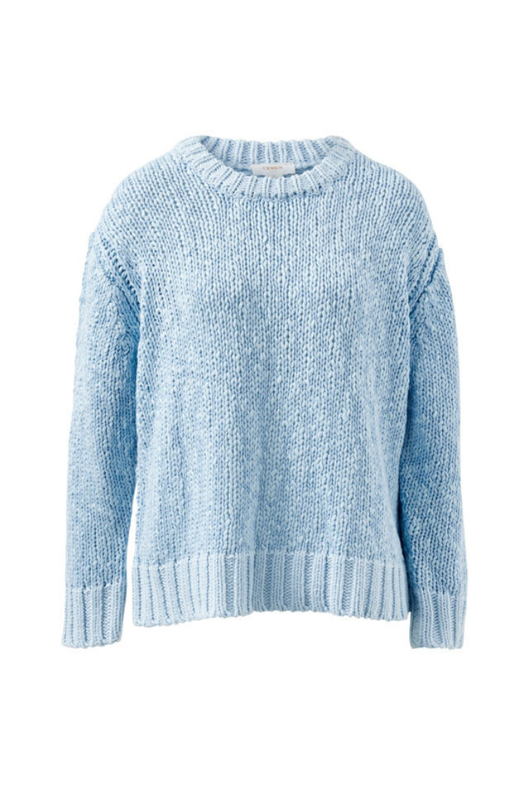 Sage Chunky Knit Crew | Sky Blue