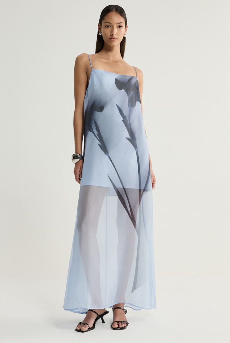 Jade Dress | Blue Floral Print