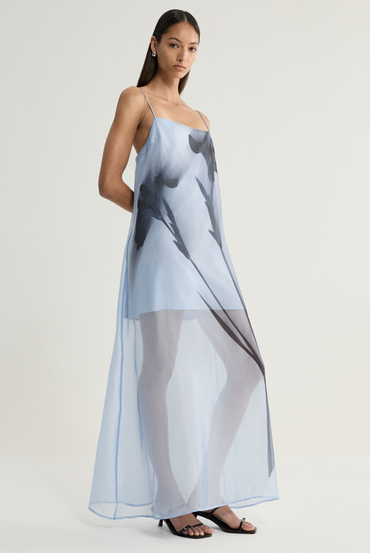 Jade Dress | Blue Floral Print