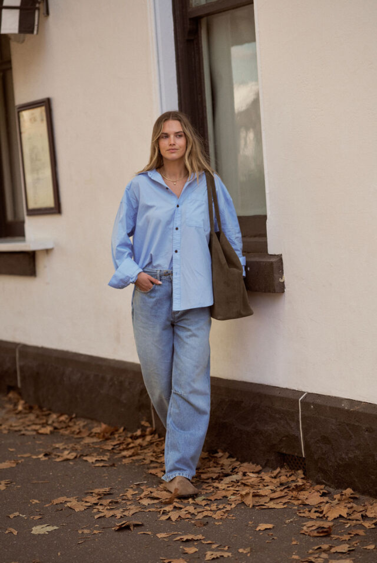 Peta Oversized Shirt | Sky Blue