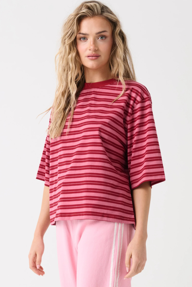 Hallie Tee | Boysenberry Stripe