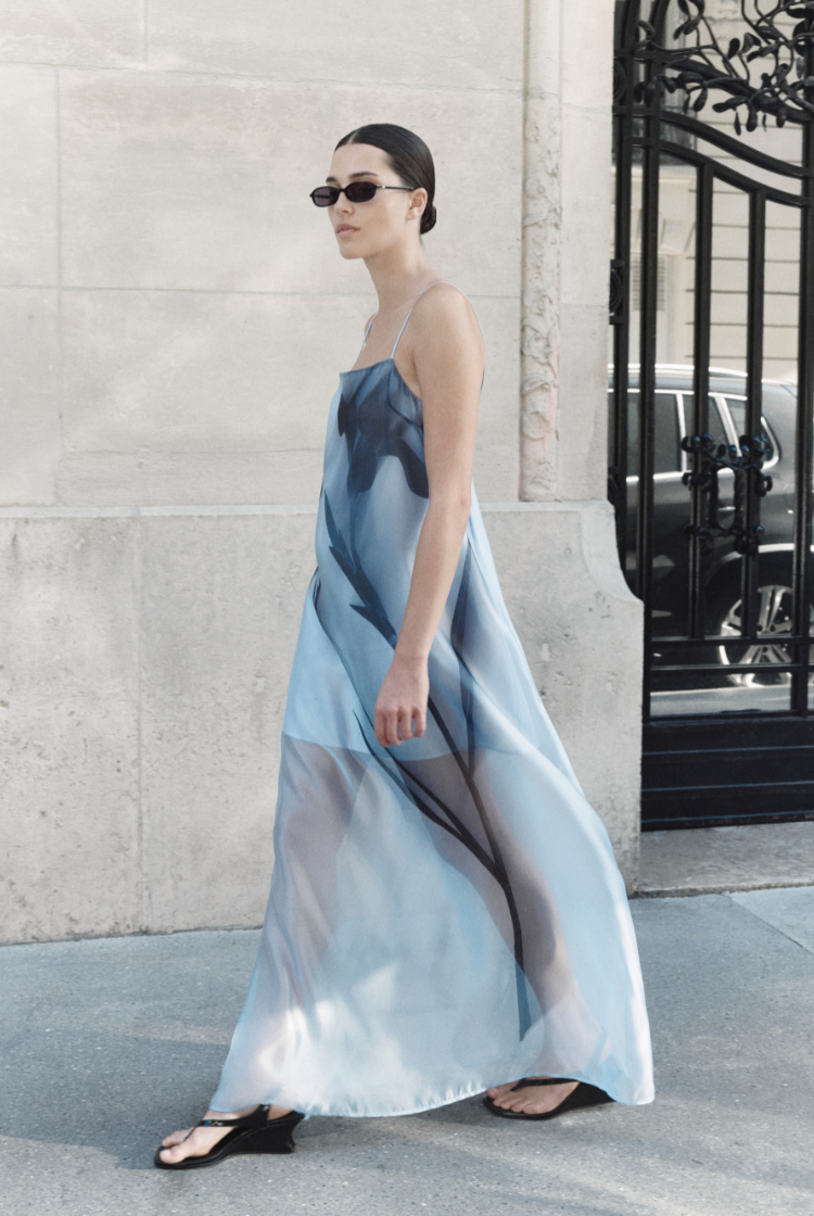 Jade Dress | Blue Floral Print