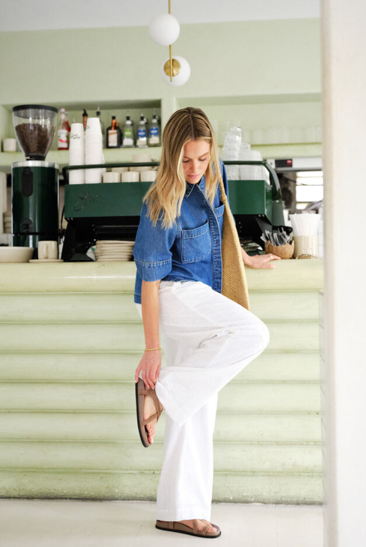The Lounge Pant | White Broderie