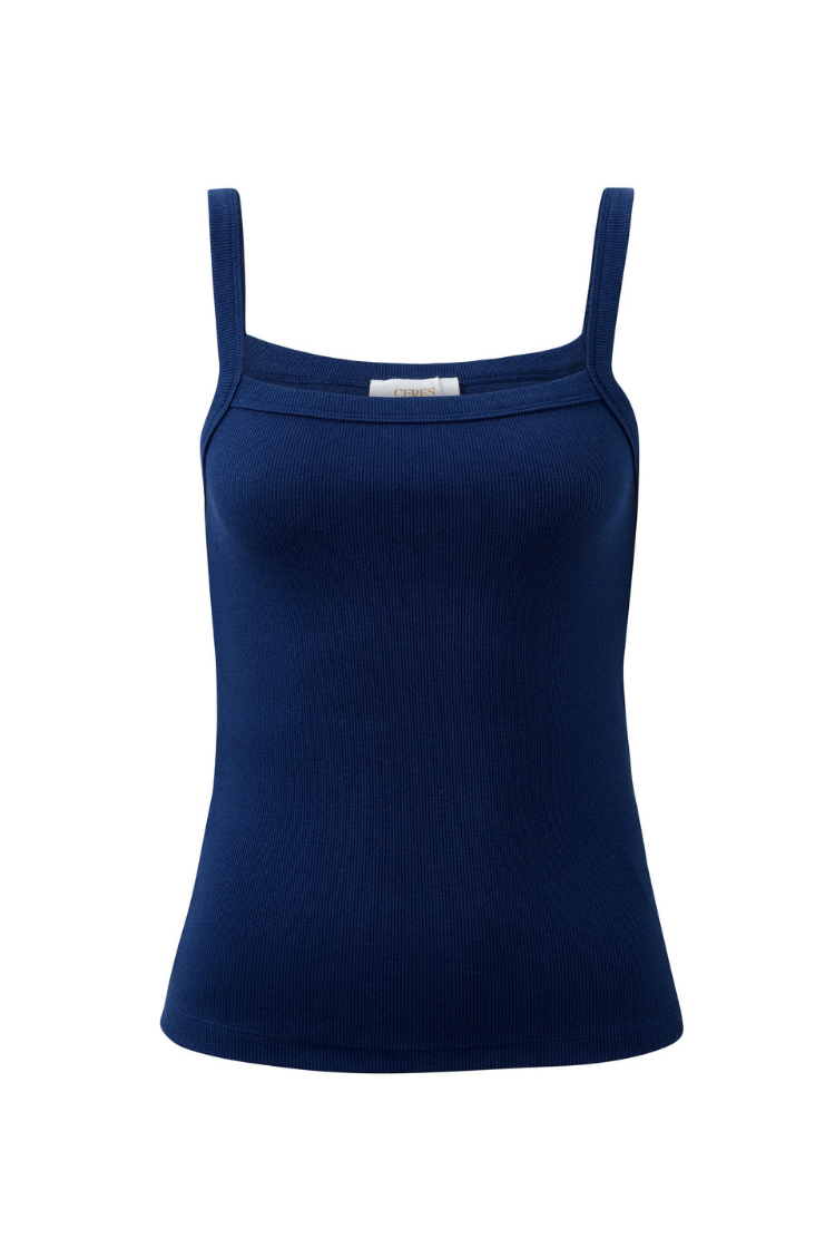 Sophie Rib Singlet | Prussian Blue