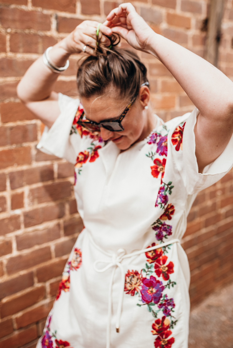 Frida Embroidery Mini Dress | Ivory