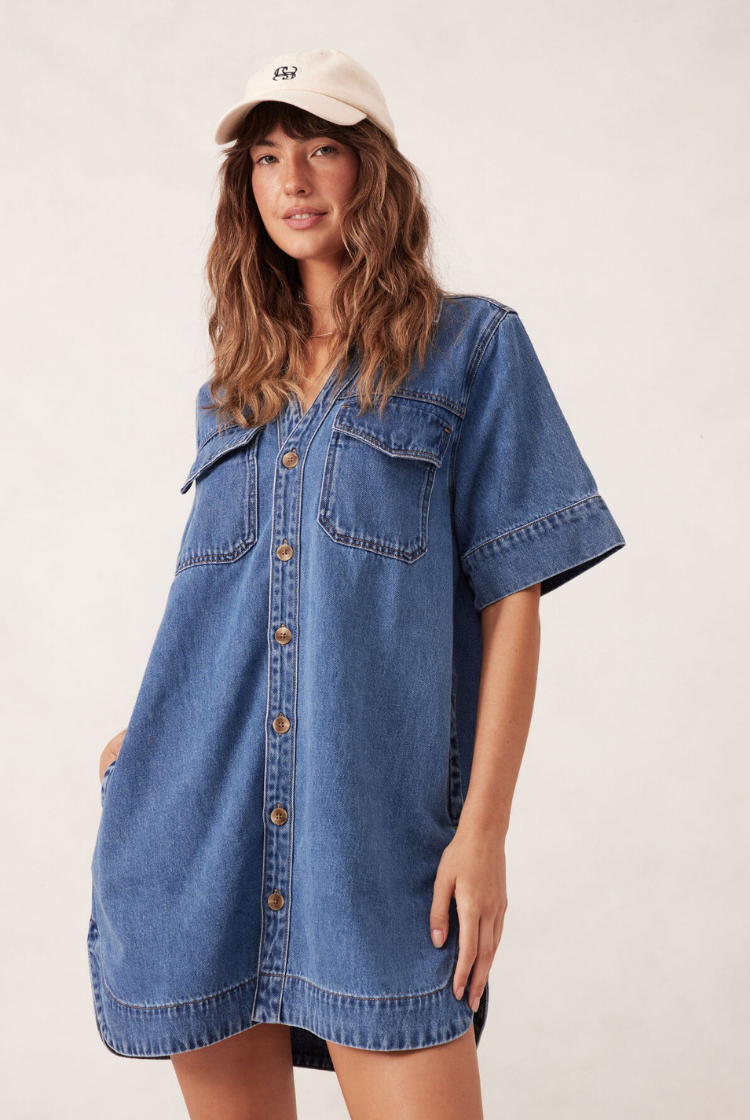 Relaxed Shirt Dress | Fresh Indigo