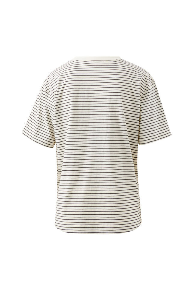 Stevie Slouchy Tee | Milk Phantom Stripe