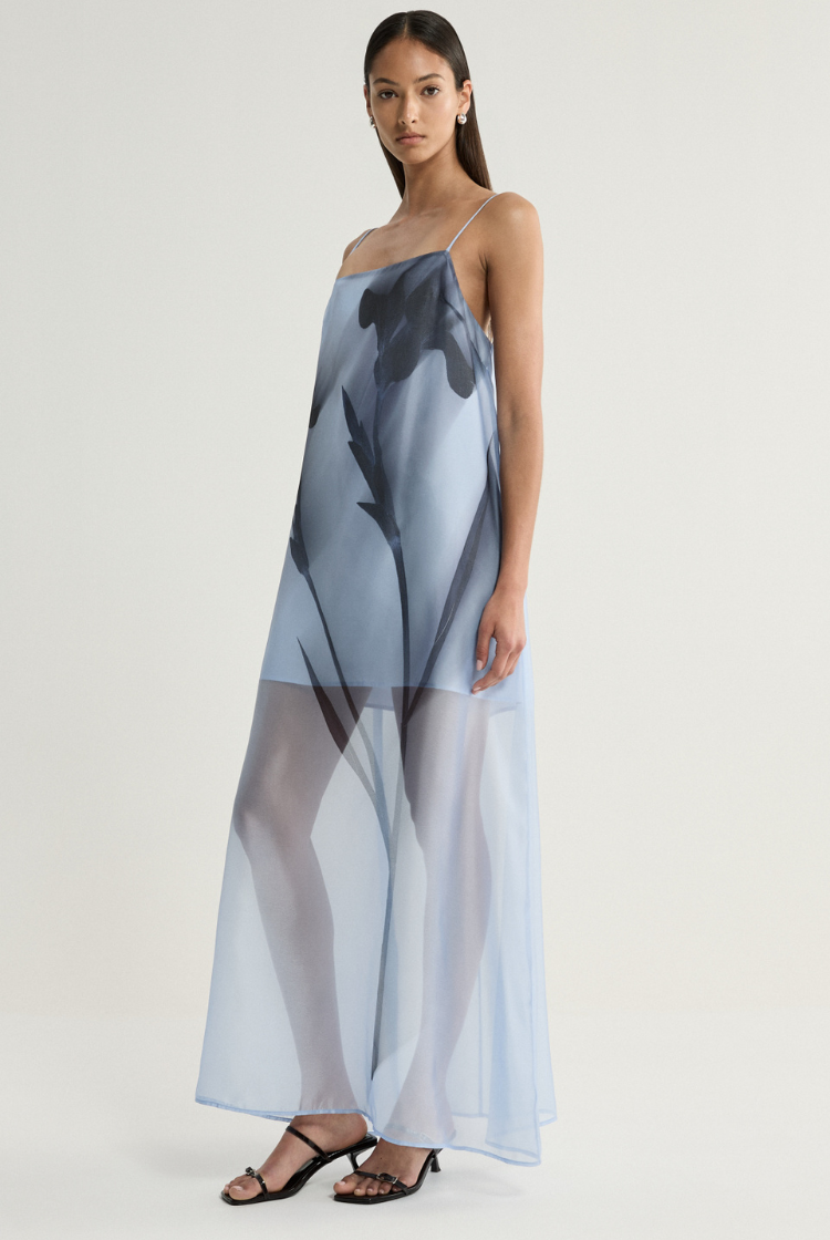 Jade Dress | Blue Floral Print