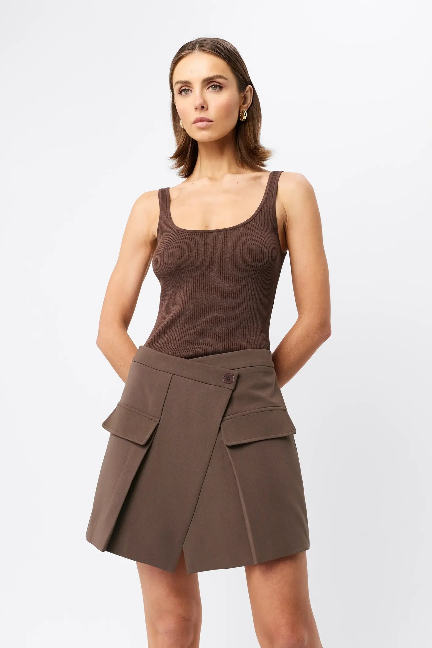 Vault Mini Skirt | Mocha