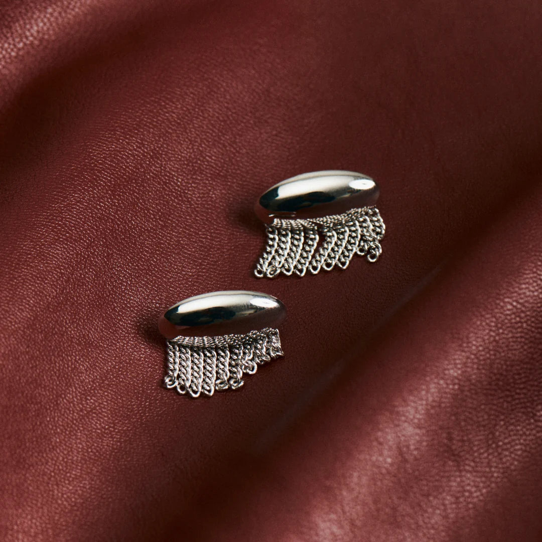 Short Fringe Earrings | Silver