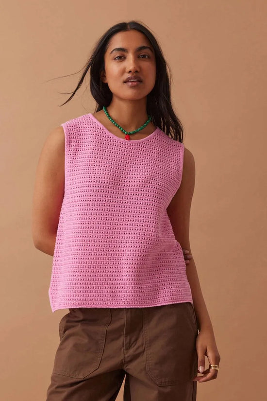 Margot Mesh Knit Tank | Hibiscus Pink