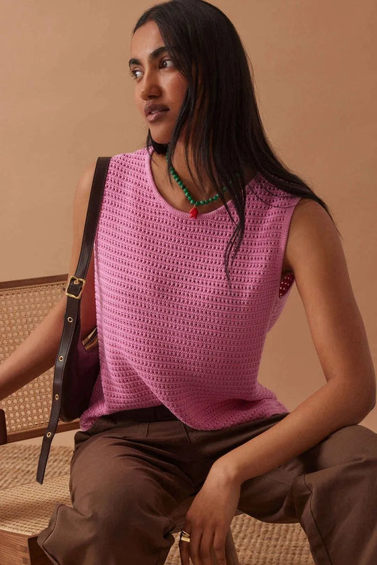Margot Mesh Knit Tank | Hibiscus Pink