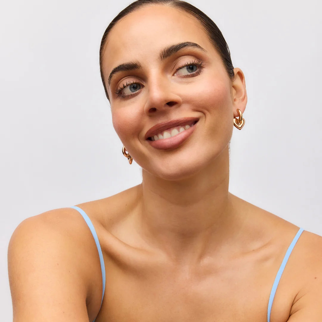 Lisa Puffy Heart Earrings | Rose Gold