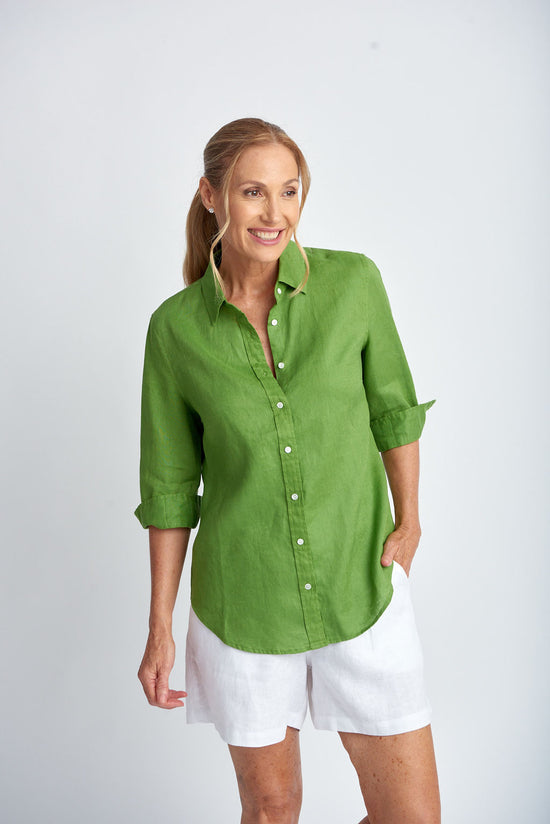 3/4 Sleeve Shirt | Leaf Green