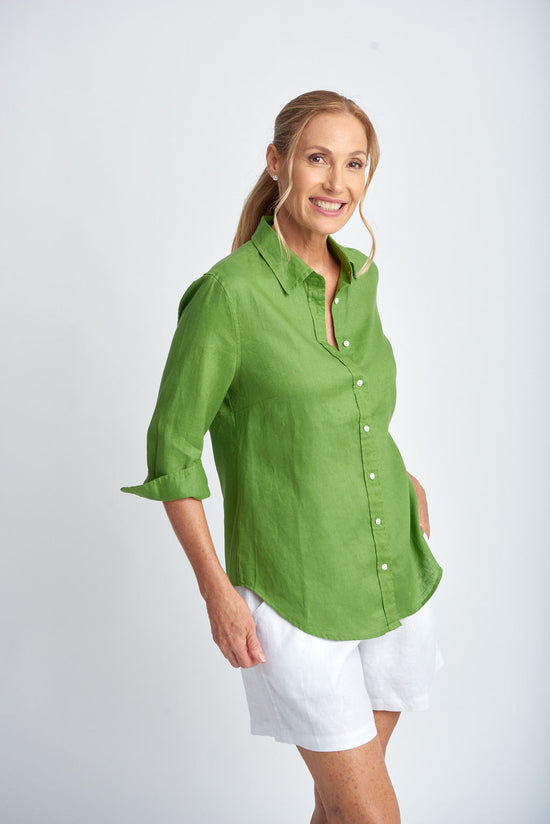 3/4 Sleeve Shirt | Leaf Green