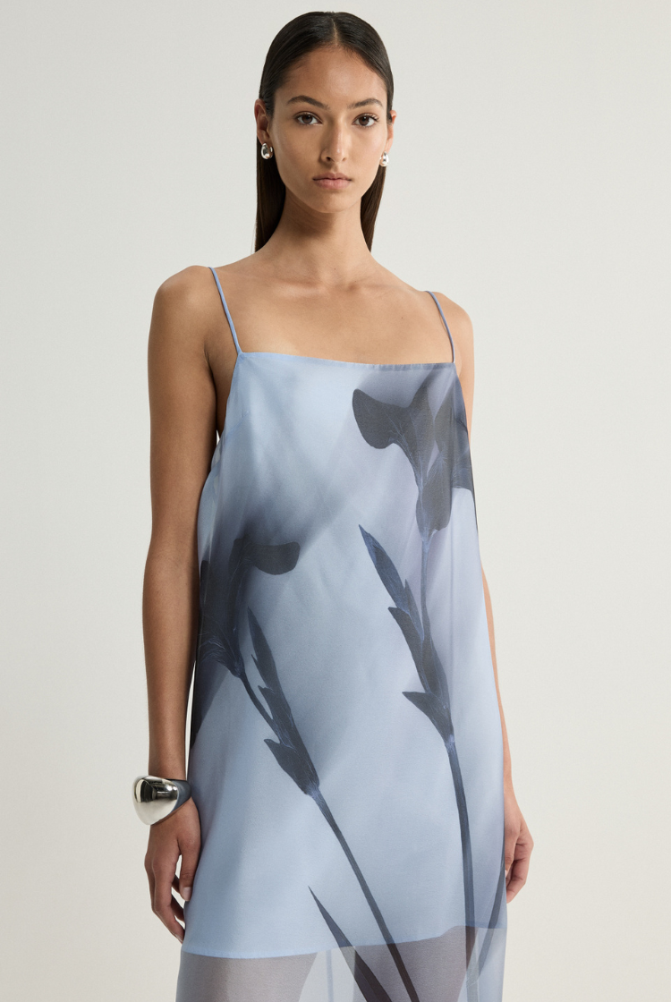 Jade Dress | Blue Floral Print
