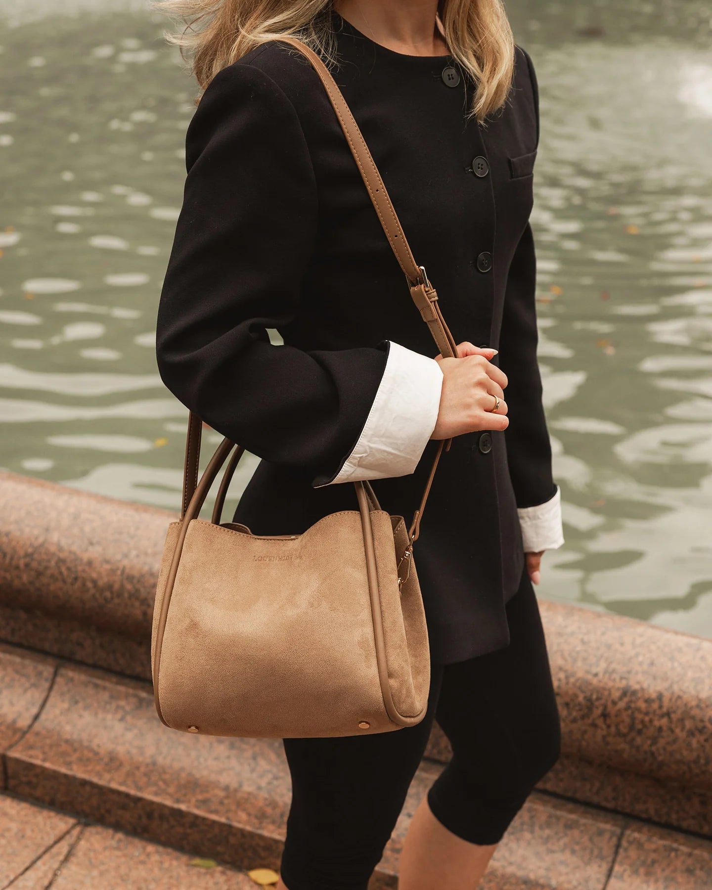 Steffie Suedette Mini Tote Bag | Honey